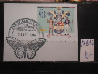 Фото марки Австралия (бабочки на гашении)