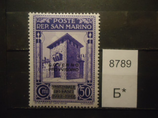 Фото марки Сан Марино 1943г надпечатка *