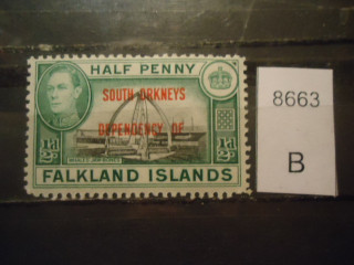 Фото марки Брит. Фолклендские острова надпечатка *