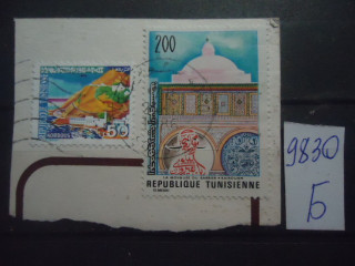 Фото марки Тунис. Вырезка из конверта
