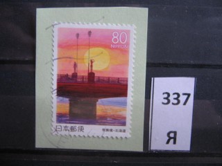 Фото марки Япония вырезка из конверта 2000г