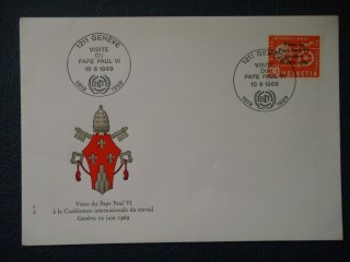 Фото марки Швейцария конверт 1969г FDC (первый день гашения) **