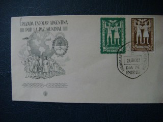 Фото марки Аргентина конверт 1947г FDC **