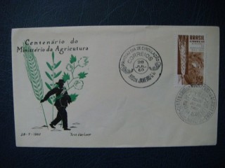 Фото марки Бразилия конверт 1960г FDC **