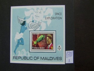Фото марки Мальдивские острова 1973г блок **