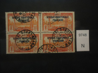 Фото марки Франц. Экваториальная Африка 1900г квартблок