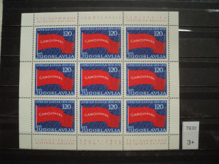 Фото марки Югославия малый лист 1976г **