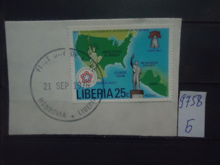 Фото марки Либерия. Вырезка из конверта