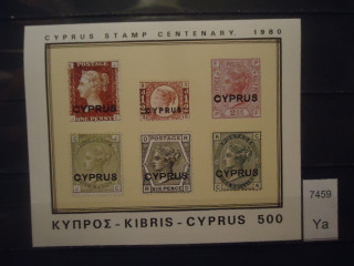 Фото марки Кипр 1980г блок **