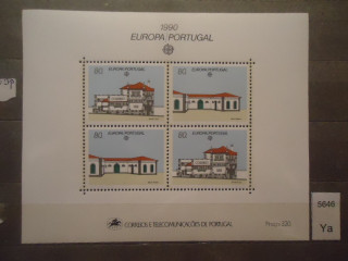 Фото марки Португалия блок 1990г (7,50 евро) **