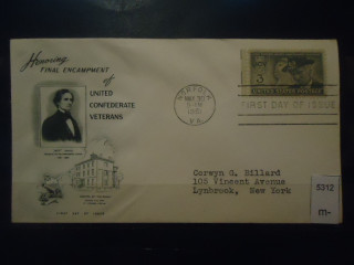 Фото марки США 1951г конверт первый день гашения