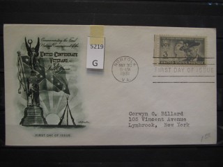 Фото марки США 1951г FDC (первый день гашения)