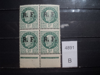 Фото марки Франция квартблок 1941-44гг **