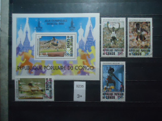 Фото марки Франц. Конго надпечатка 1980г **