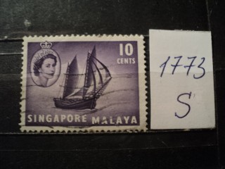 Фото марки Сингапур/ Малайя 1954г