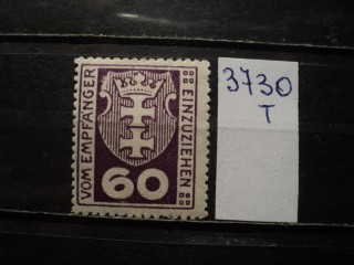 Фото марки Германская оккупация Данцига 1921г *