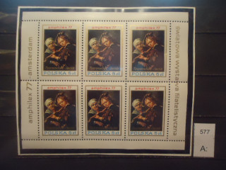 Фото марки Польша малый лист 1977г **