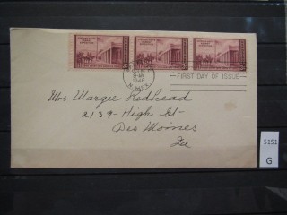 Фото марки США 1946г FDC (первый день гашения)