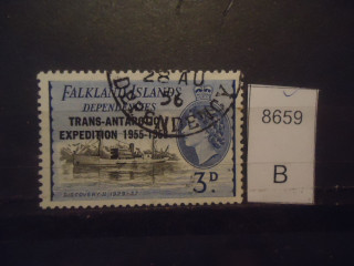 Фото марки Брит. Фолклендские острова надпечатка