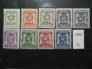 Фото марки Бельгия 1946г серия с надпечатка **