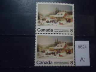 Фото марки Канада 1972г 2 одинаковые марки **