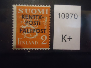 Фото марки Финляндия 1943г надпечатка *