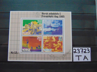 Фото марки Норвегия блок 1985г **