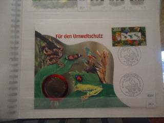 Фото марки Германия Берлин 1996г конверт с монетой