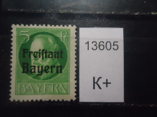 Фото марки Германия Бавария 1919г надпечатка *