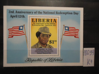 Фото марки Либерия 1983г блок *