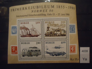 Фото марки Норвегия блок 1980г **