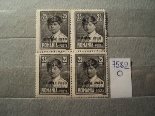 Фото марки Румыния квартблок надпечатка 1930г **