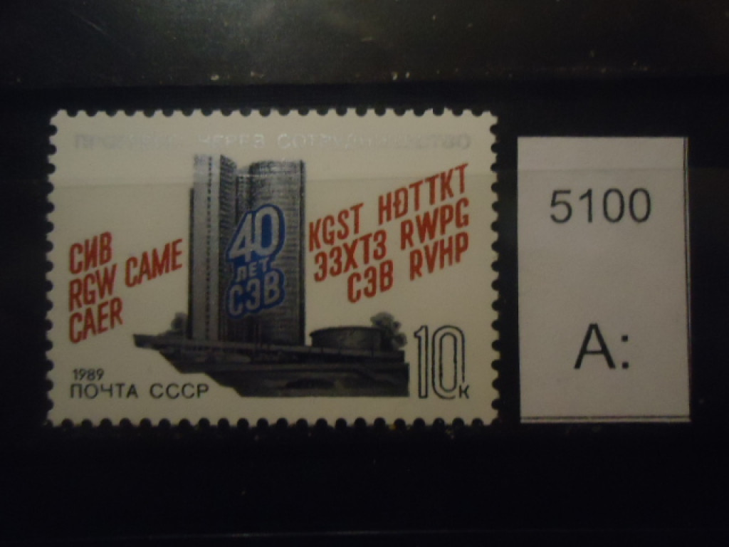 Фото марки СССР 1989г **