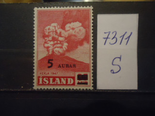 Фото марки Исландия 1954г надпечатка *