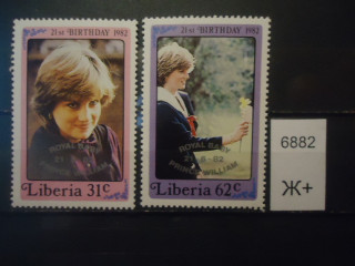Фото марки Либерия 1982г надпечатка **