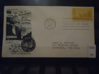 Фото марки США 1950г конверт первый день гашения