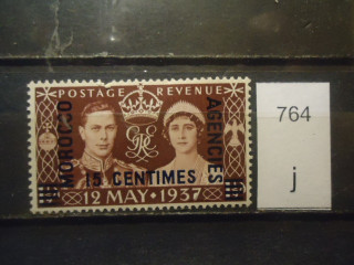 Фото марки Брит. Марокко 1937г надпечатка **