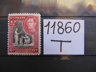 Фото марки Британский Св. Винсент 1938г **