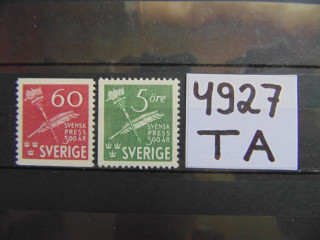 Фото марки Швеция серия 1945г **