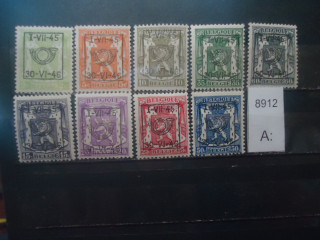 Фото марки Бельгия 1945-46гг надпечатка серия **