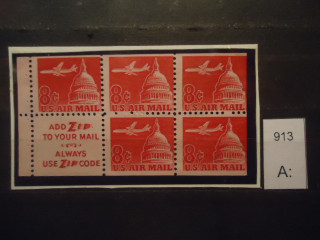 Фото марки США 1964г сцепка с купоном **