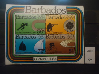 Фото марки Барбадос 1984г блок (9€) **