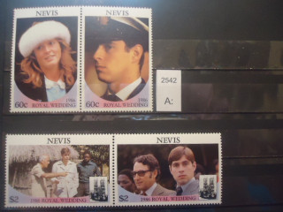 Фото марки Невис 1986г сцепки **