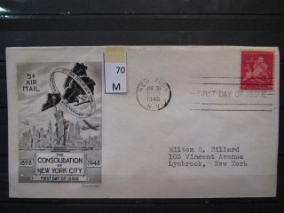 Фото марки США 1948г FDC (первый день гашения)