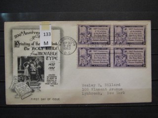 Фото марки США 1952г FDC (первый день гашения)