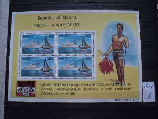 Фото марки Науру блок 1981г **