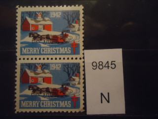 Фото марки Марки США и афилированных территорий 1942г Рождественские этикетки пара **
