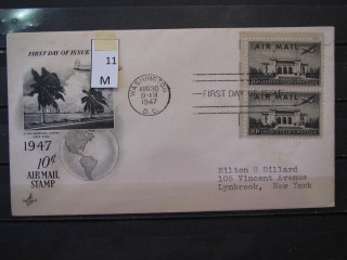 Фото марки США 1947г FDC (первый день гашения)