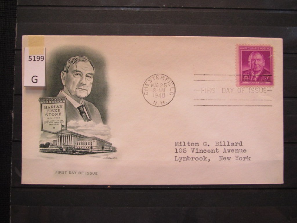 Фото марки США 1948г FDC (первый день гашения)
