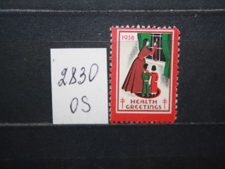 Фото марки США непочтовая рождественская марка 1938г **
